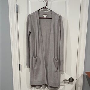 St. Tropez 100% 2 ply cashmere Light Gray Open Cardigan